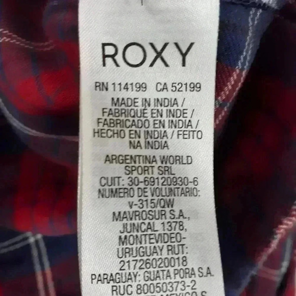 Roxy Flannel Shirt Size XS EUC - Picture 6 of 7
